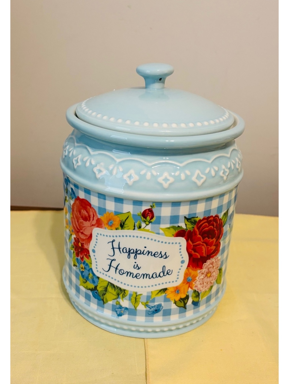 Pioneer Women New Happiness is Homemade 2020 Retired Cookie Jar Sweet Rose